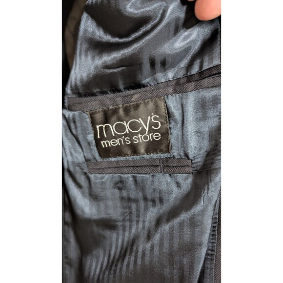 Club Room By Charter Club 40R Navy Blue Wool Gold Button Blazer Preppy Old Money - Picture 9 of 14